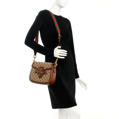 Gucci Monogram Medium Lady Web Shoulder Bag Beige Cuir 2 of 9