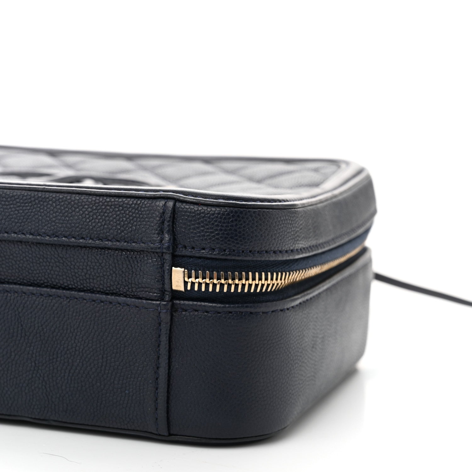 Chanel Caviar Quilted Medium CC Filigree Vanity Case Navy 11 of 13