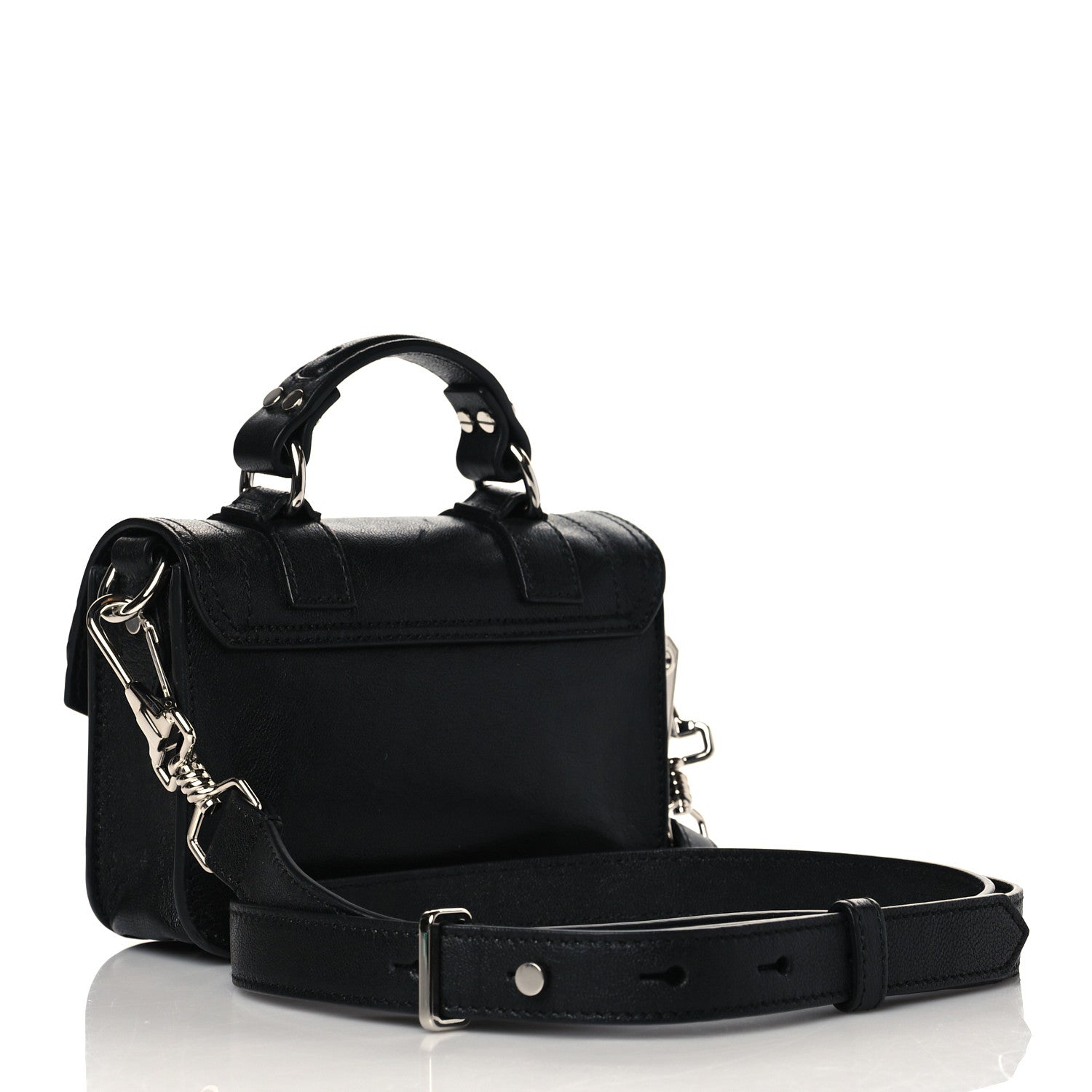 Proenza Schouler Lambskin Micro PS1 Satchel Black 3 of 9