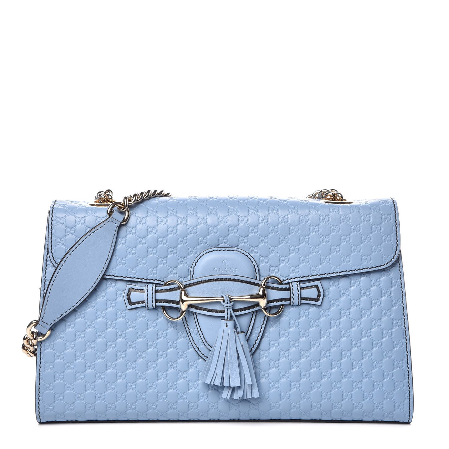 Microguccissima Medium Emily Chain Shoulder Bag Mineral Blue