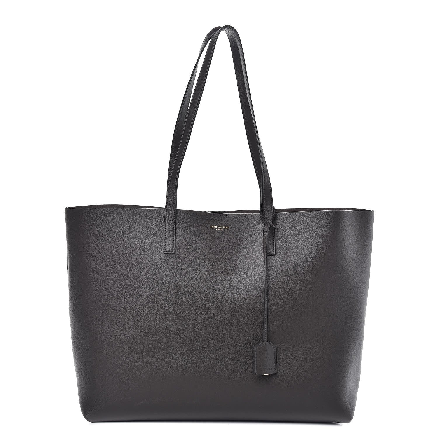 Saint Laurent Calfskin Large Shopping Tote Dark Grey 1 of 8
