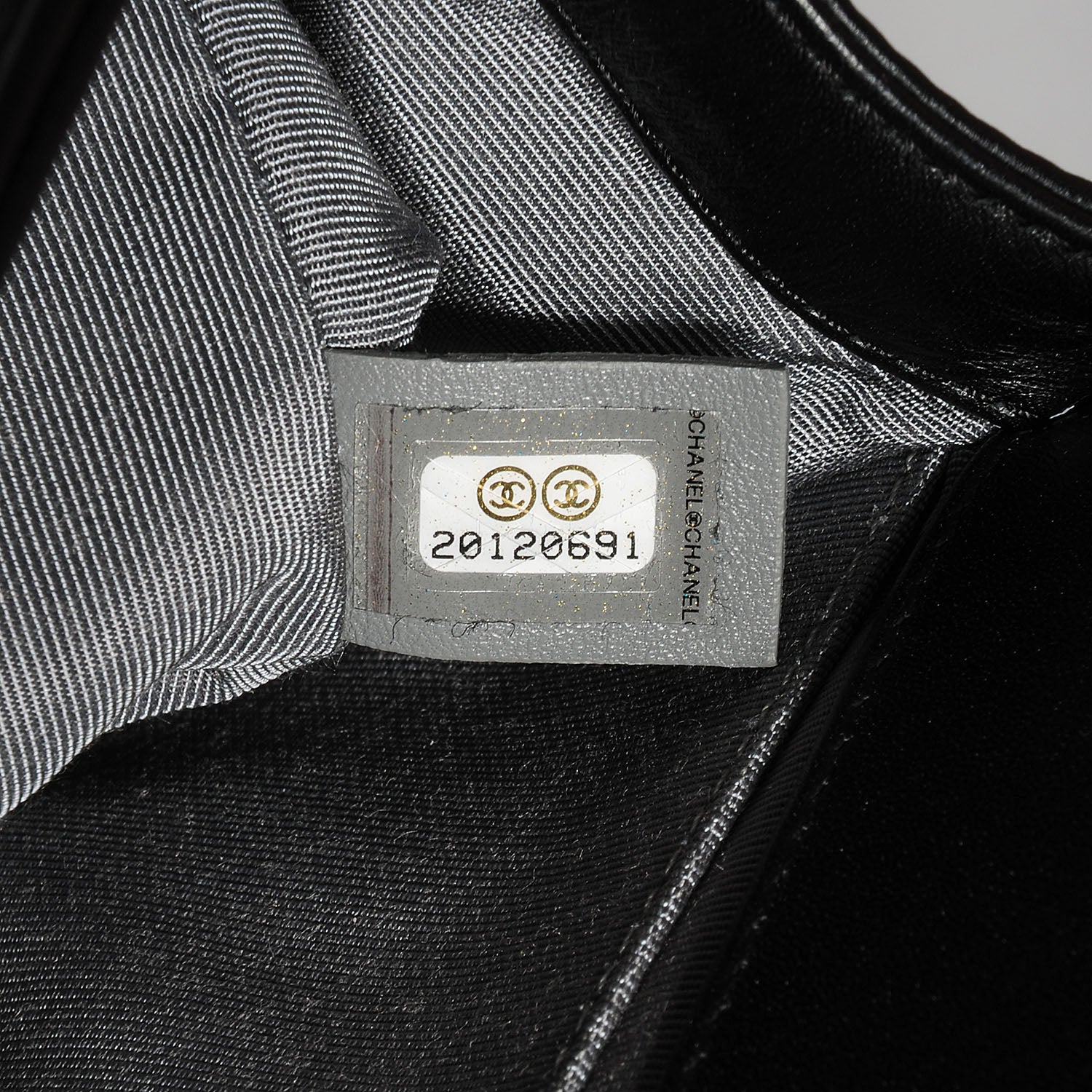 Chanel Metallic Calfskin Quilted Medium Boy Flap Black 9 of 9