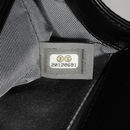 Chanel Metallic Calfskin Quilted Medium Boy Flap Black 9 of 9