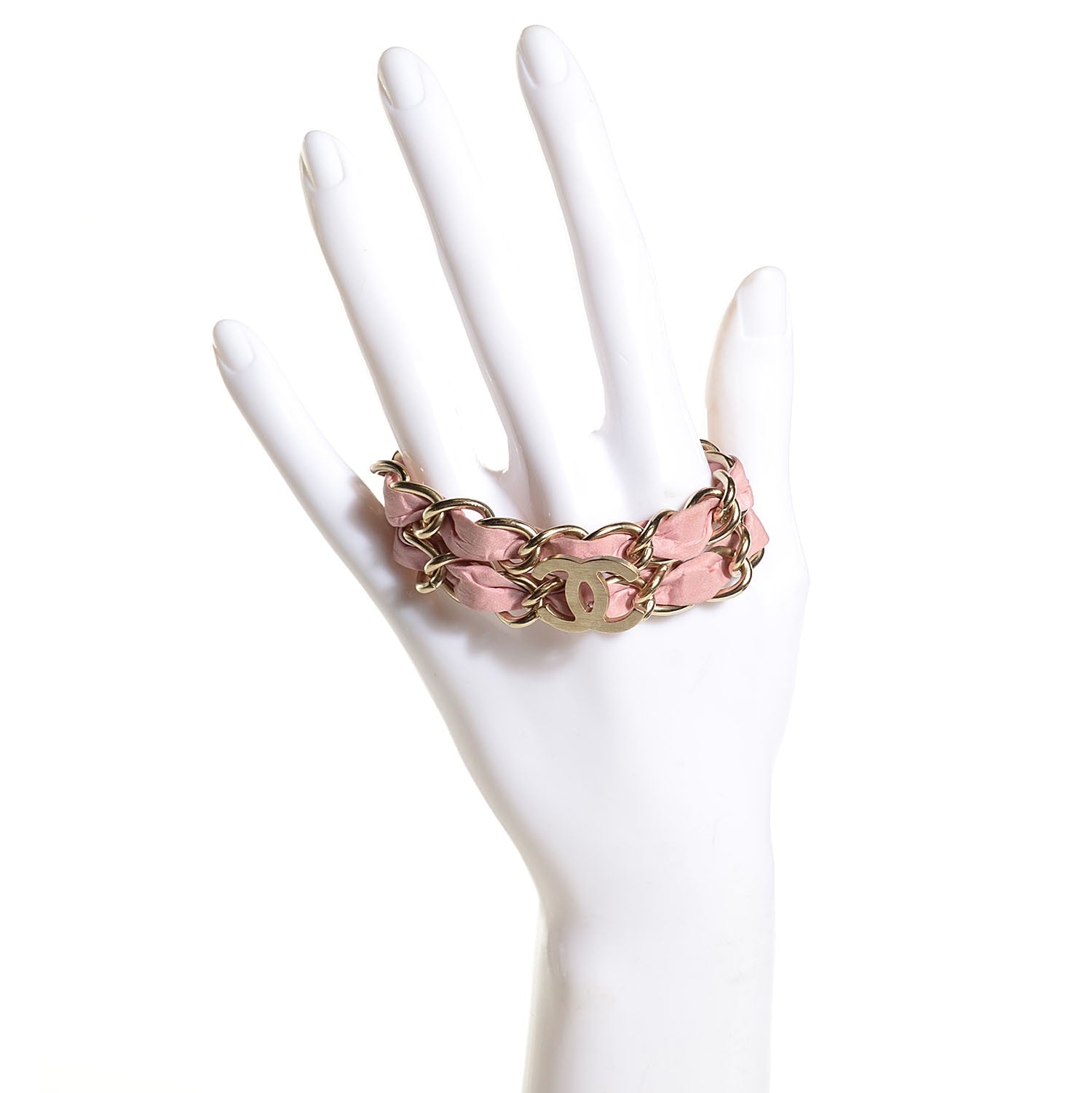Chanel Metal CC Chain Bracelet Pink 2 of 5