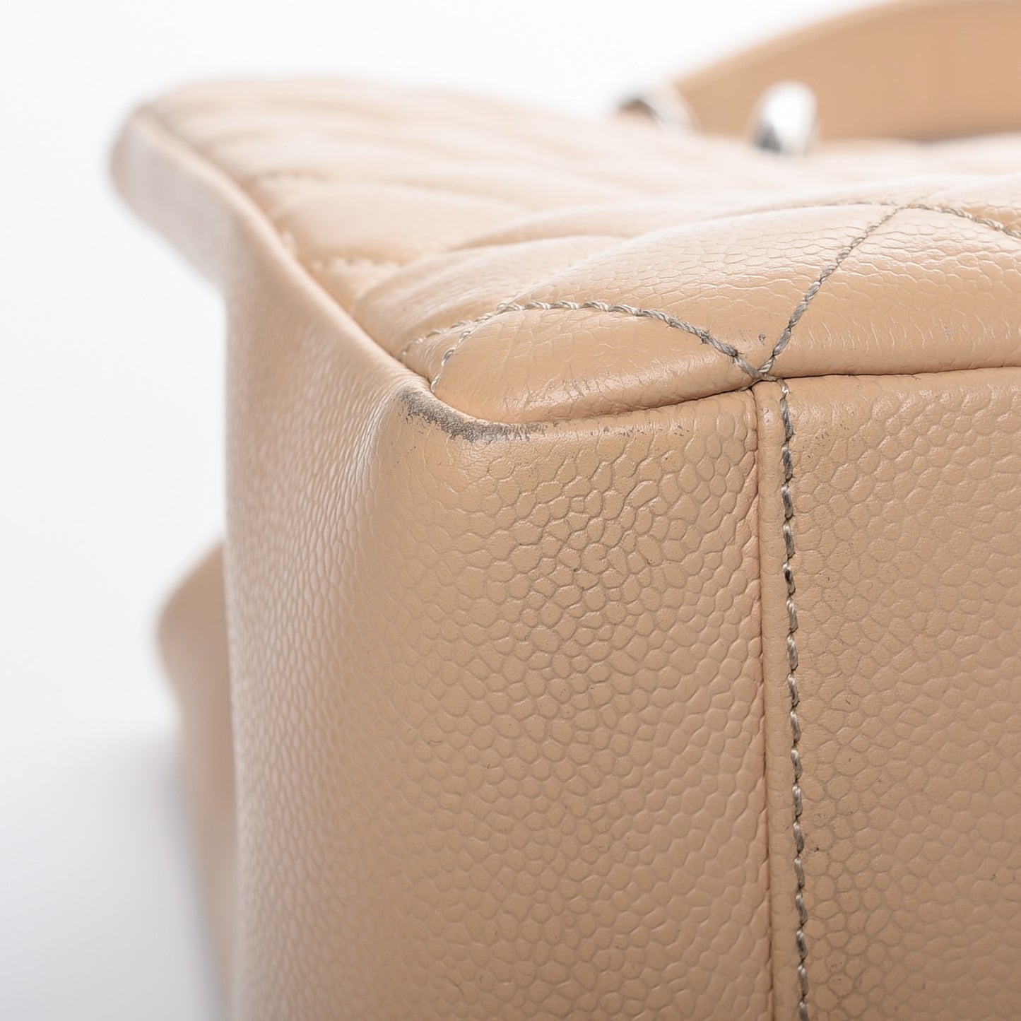 Caviar Quilted Grand Shopping Tote GST Beige Clair