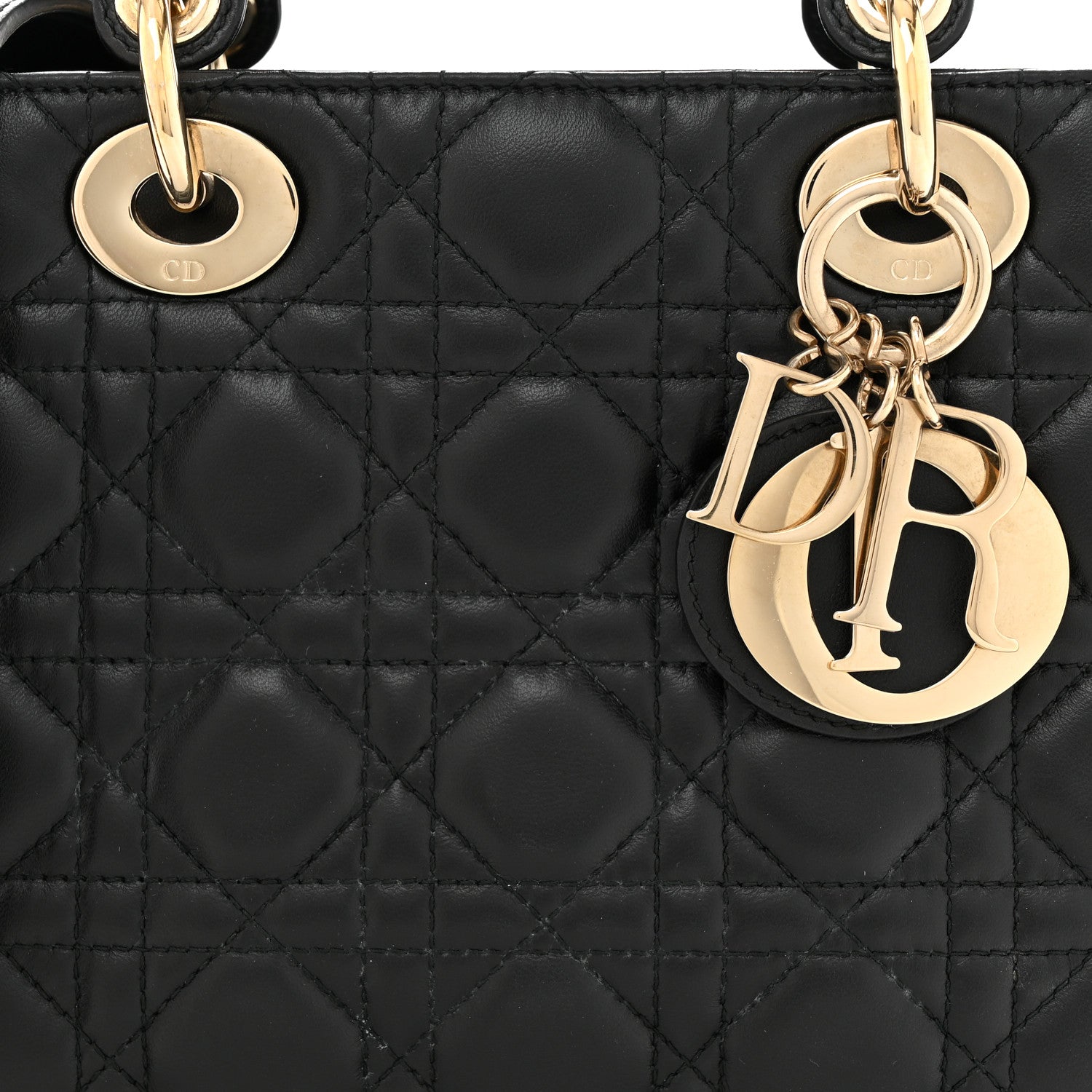 Christian Dior Lambskin Cannage Small Lucky Badges My Lady Dior Black 8 of 10