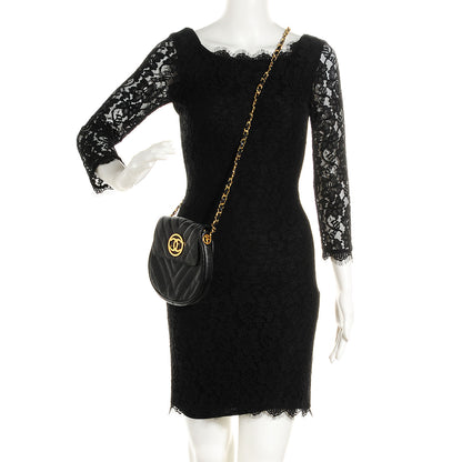 Chanel Caviar Chevron CC Shoulder Bag Black 2 of 8