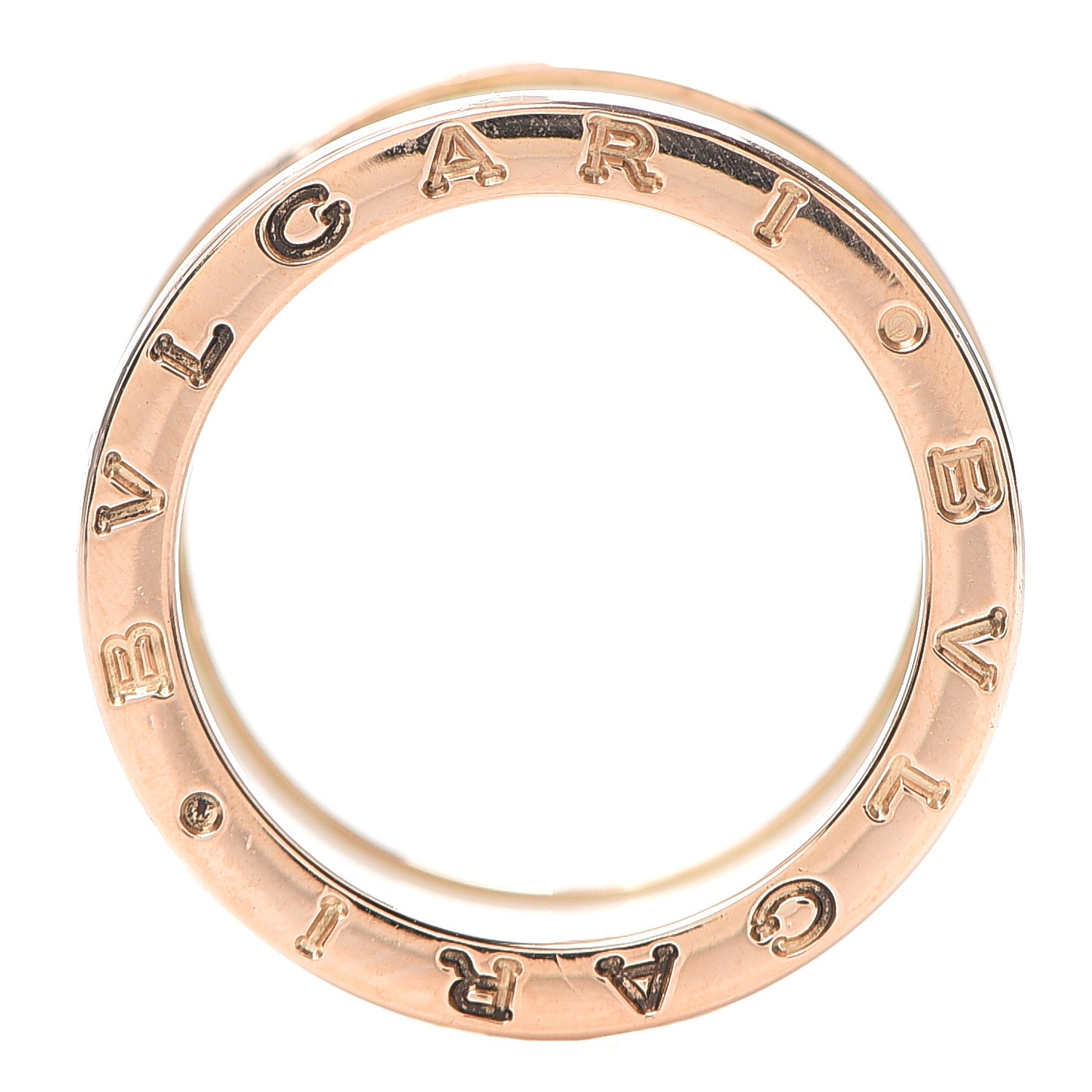Bulgari 18K Rose Gold White Ceramic B.Zero1 Four-Band Ring 56 7.5 4 of 5