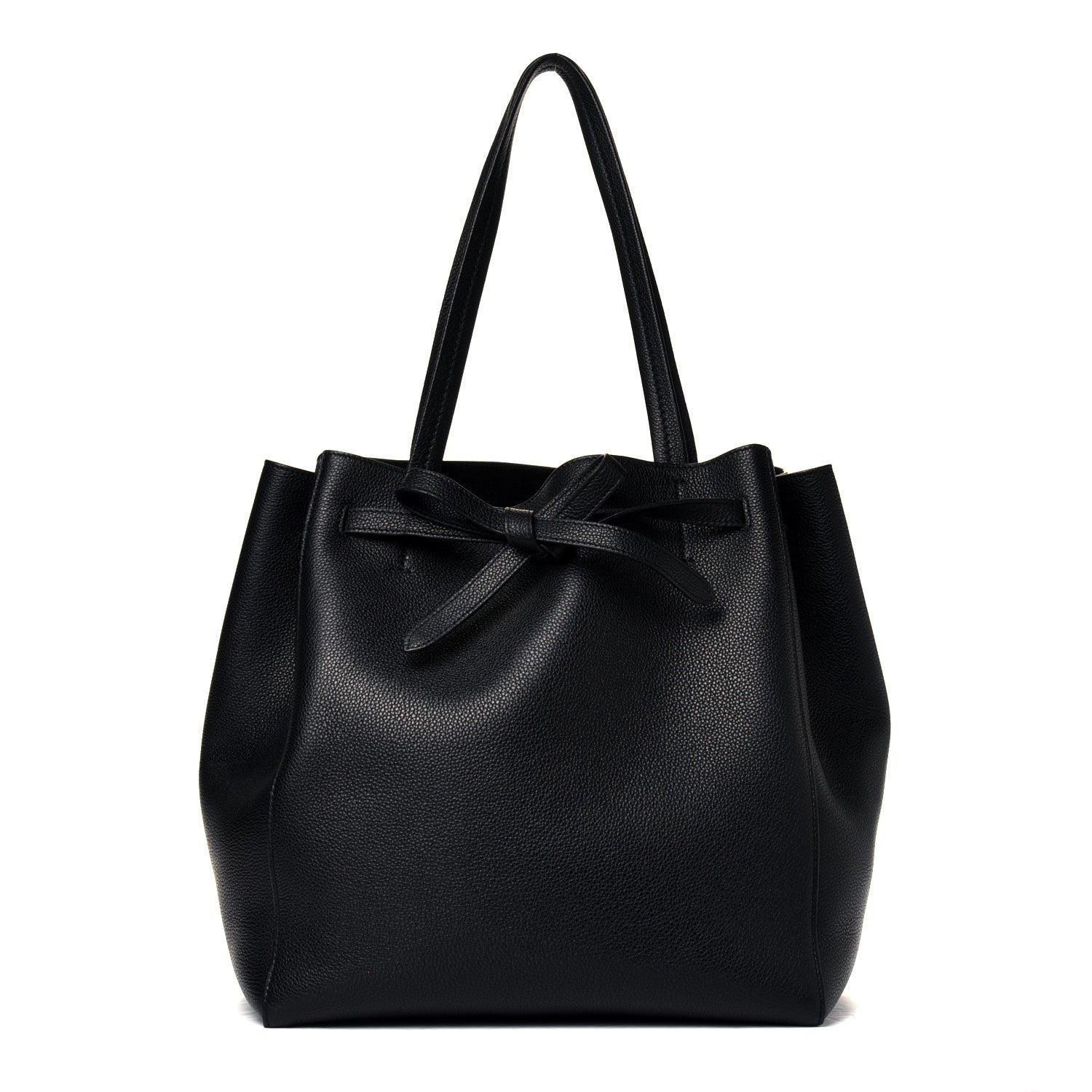 Celine Soft Grained Calfskin Medium Belt Cabas Phantom Black 1 of 7