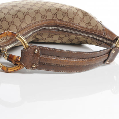 Gucci Monogram Web Bamboo Ring Hobo Brown 6 of 9