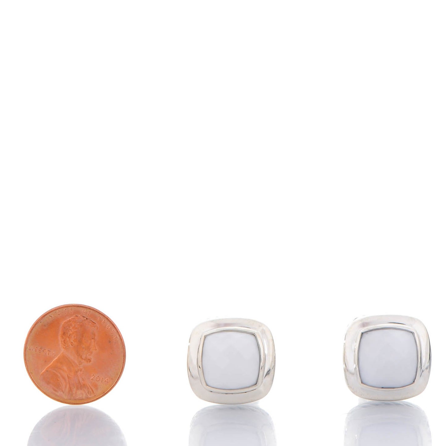 Sterling White Agate 11mm Albion Earrings