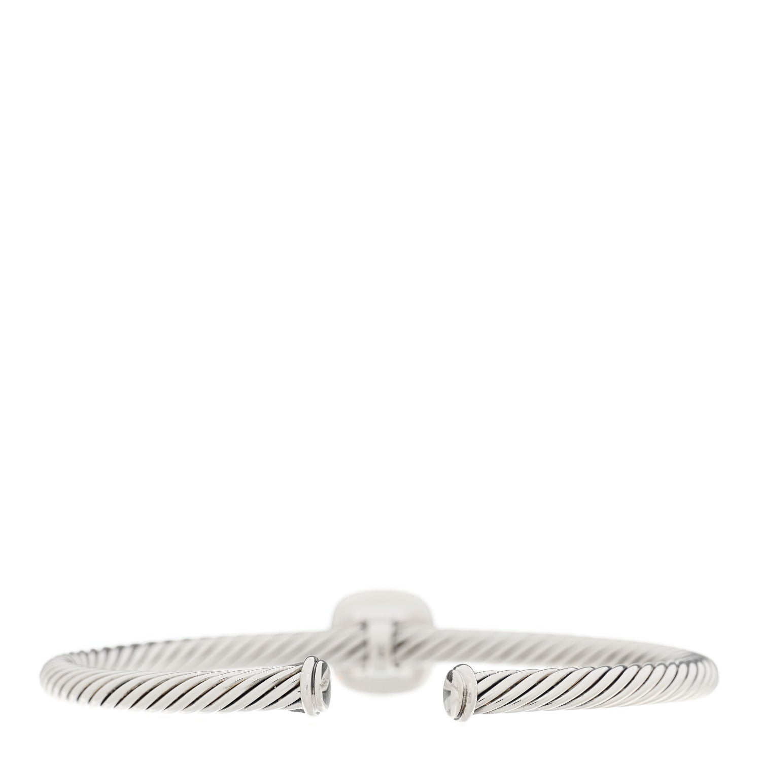 David Yurman Sterling Silver Diamond Amethyst 4mm Noblesse Cable Bracelet 2 of 3