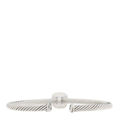 David Yurman Sterling Silver Diamond Amethyst 4mm Noblesse Cable Bracelet 2 of 3