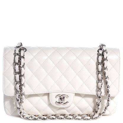 Chanel Caviar Quilted Medium Double Flap White 1 of 9