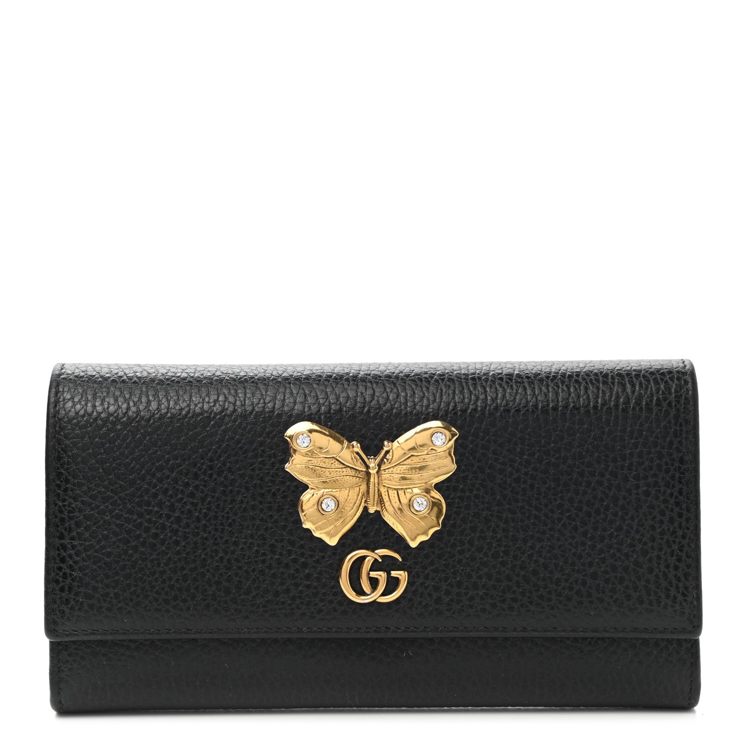 Gucci Calfskin Garden Continental Wallet Black 1 of 9