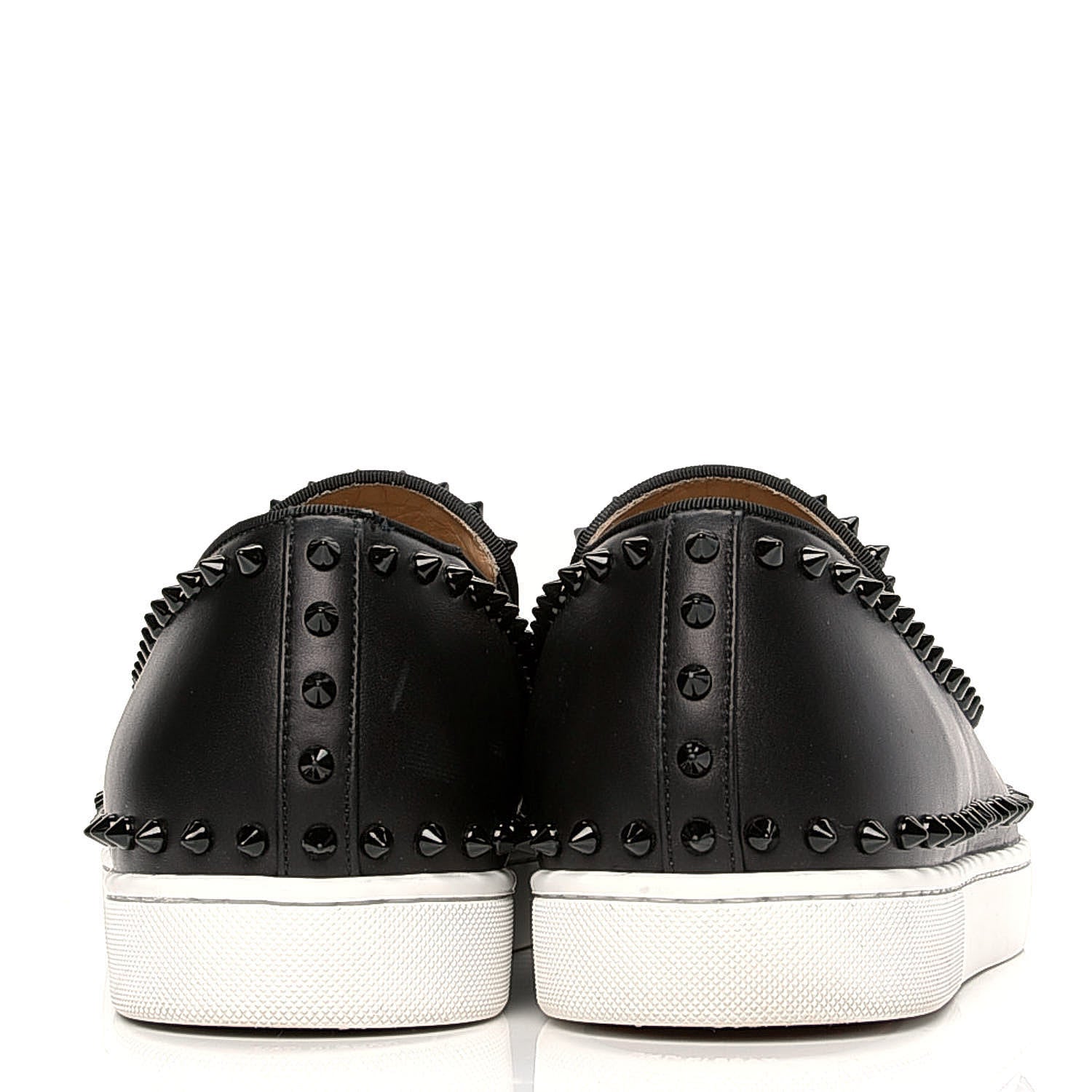 Christian Louboutin Calfskin Spikes Mens Roller Boat Flats 45 Black 5 of 6