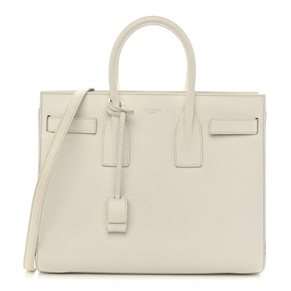 Saint Laurent Grained Calfskin Small Sac De Jour Dove Whit 1 of 10
