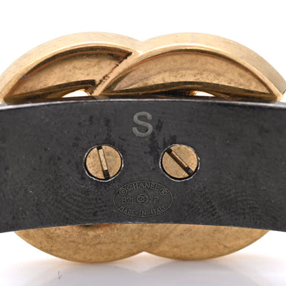 Chanel Ruthenium Gold Logo Cuff Bracelet S 4 of 5