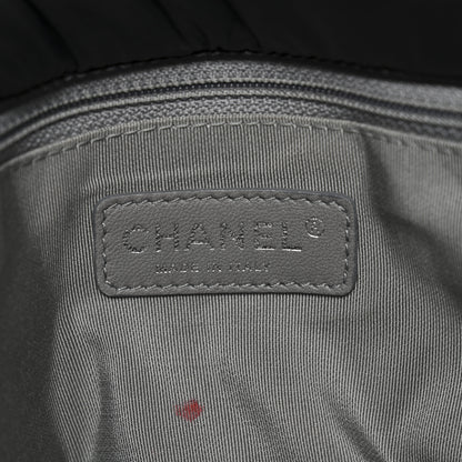 Chanel Nylon Quilted Tweed Stitch Bubble Accordion Flap Black 13 of 13
