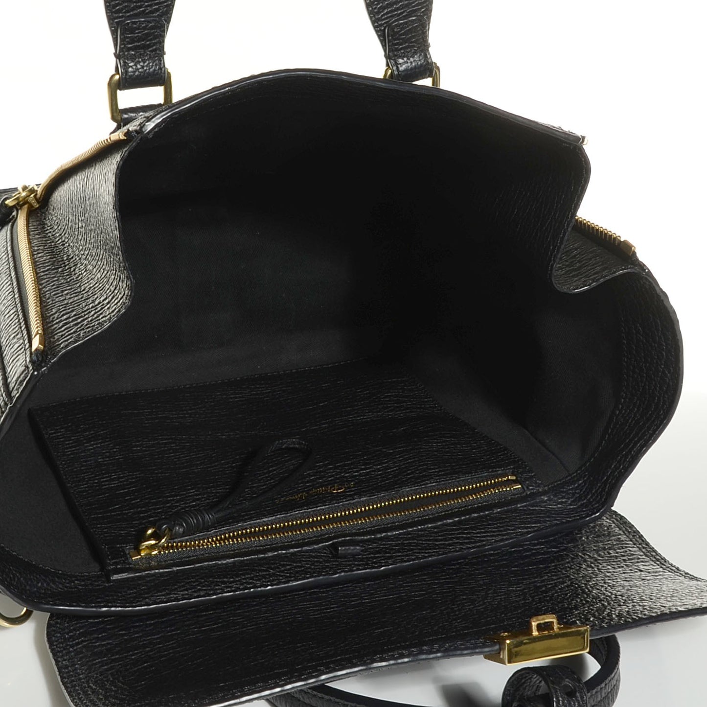 3.1 Textured Calfskin Medium Pashli Satchel Black