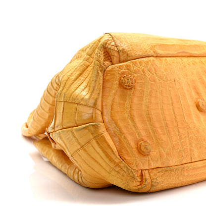 Nancy Gonzalez Crocodile Top Handle Shoulder Bag Yellow 6 of 9