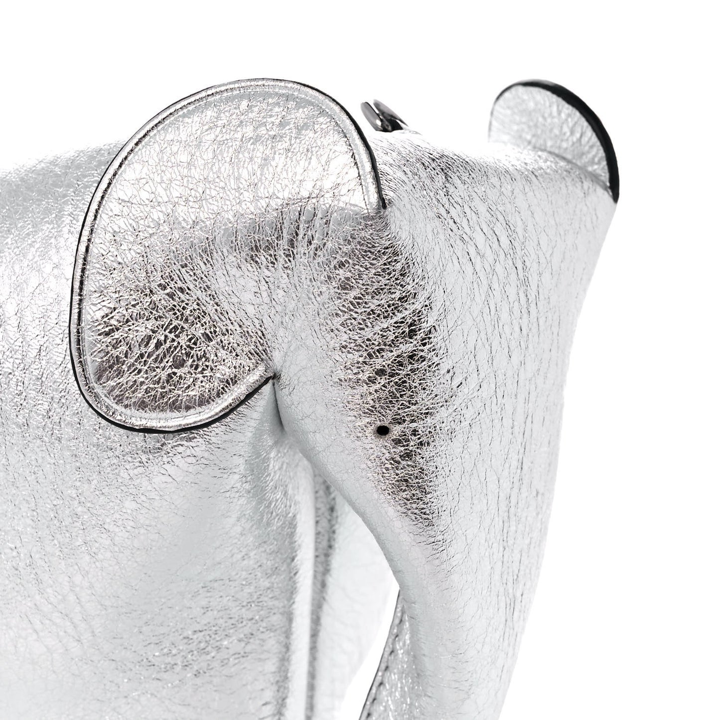 Metallic Calfskin Mini Elephant Crossbody Bag Silver