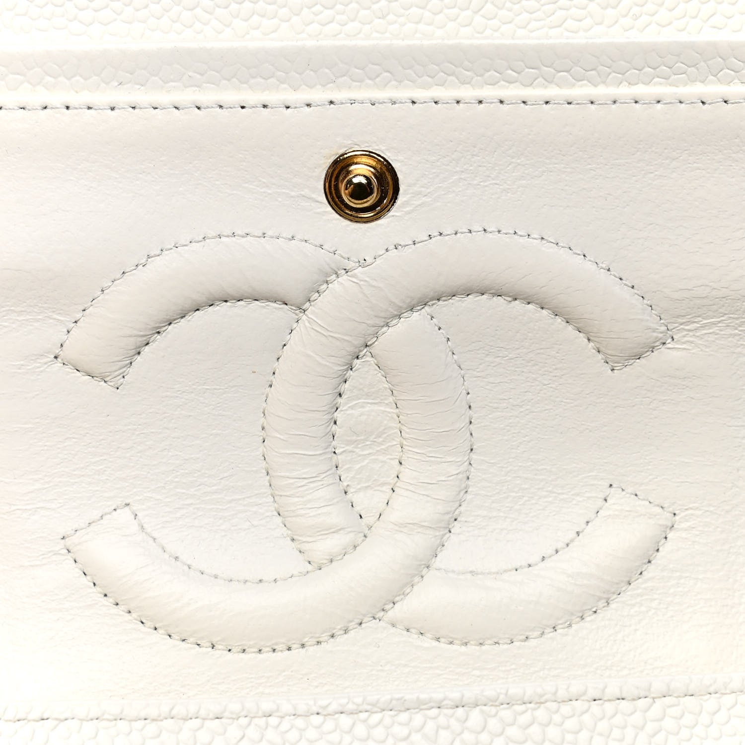 Chanel Caviar Quilted Medium Double Flap White 5 of 5
