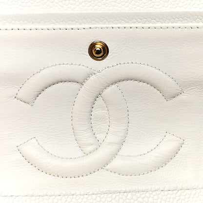 Chanel Caviar Quilted Medium Double Flap White 5 of 5