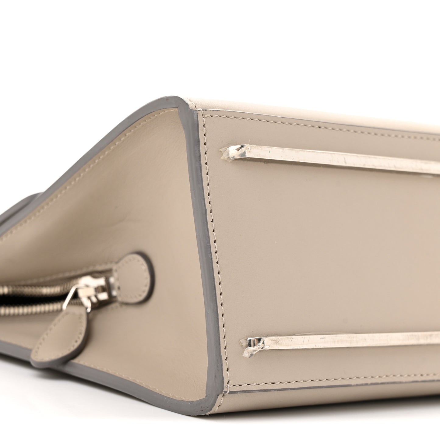 Smooth Calfskin Le Dix S Cartable Shoulder Bag Pearl Grey