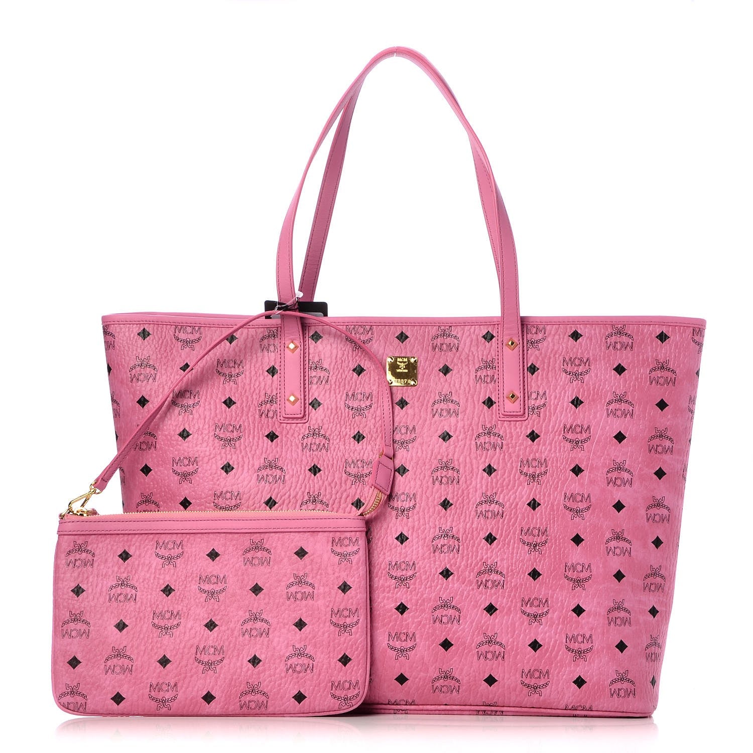 MCM Visetos Large Anya Shopper Tote Pink 1 of 8