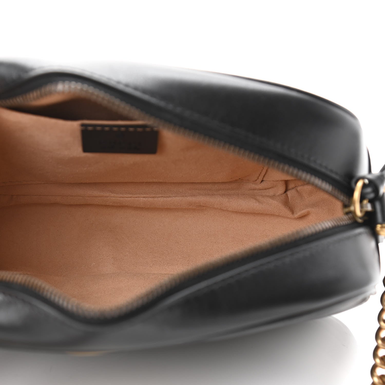 Gucci Calfskin Matelasse Small GG Marmont Chain Shoulder Bag Black 5 of 11