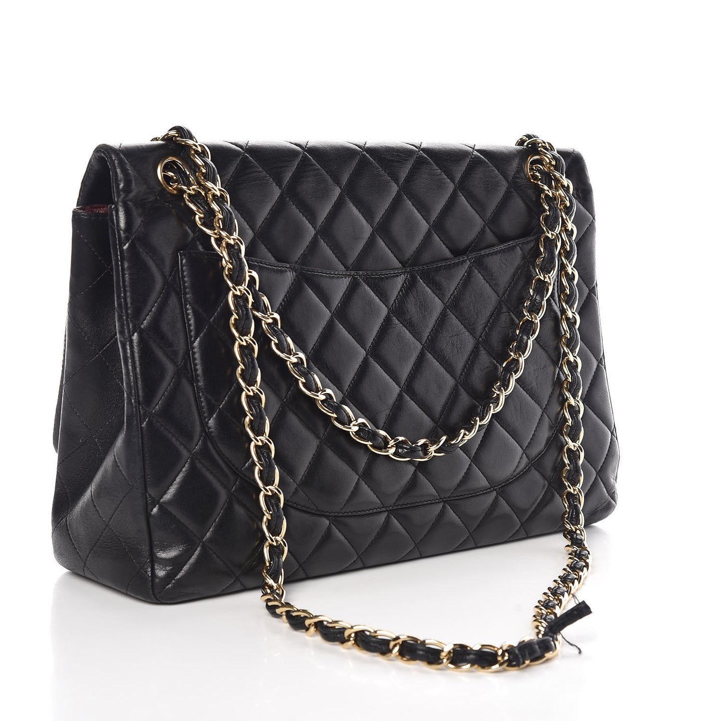 Lambskin Quilted Maxi Single Flap Black
