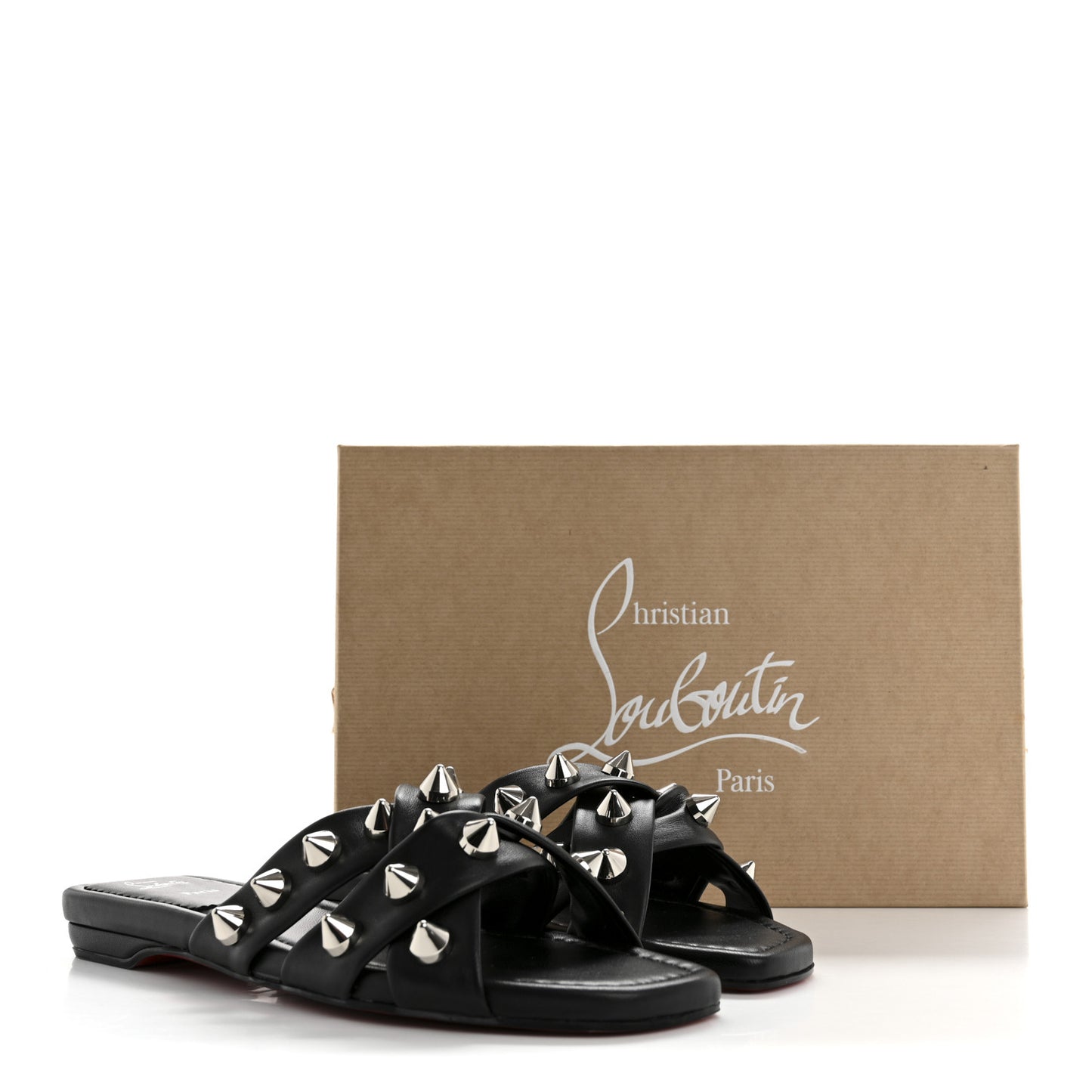 Calfskin Miss Spika Club Sandals 40.5 Black