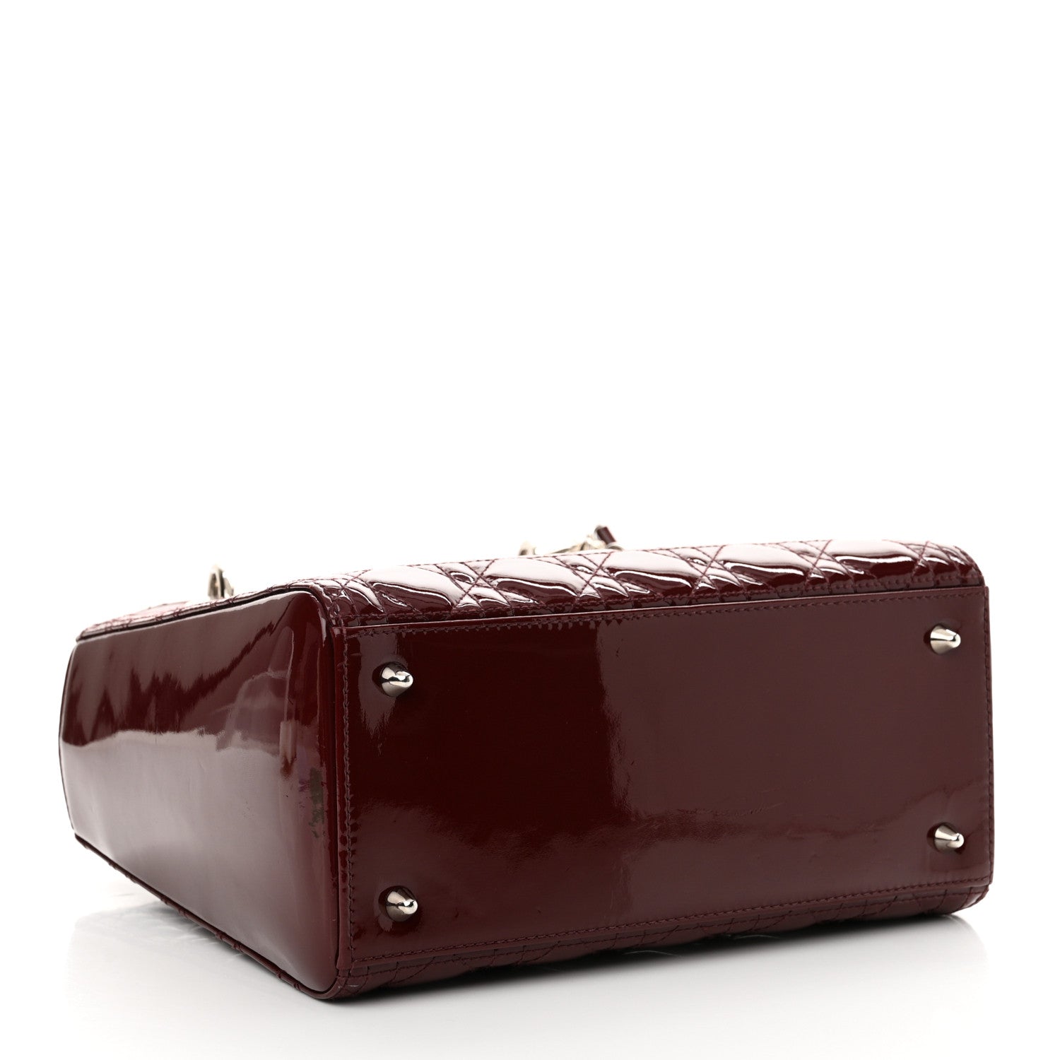 Christian Dior Patent Cannage Medium Lady Dior Burgundy Red 4 of 12