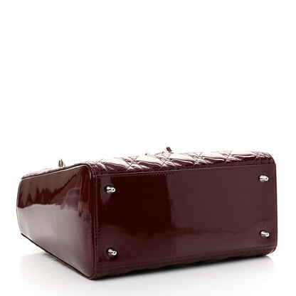 Christian Dior Patent Cannage Medium Lady Dior Burgundy Red 4 of 12