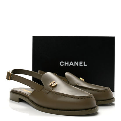 Chanel Calfskin Crystal CC Slingback Flats 39 Black 10 of 10