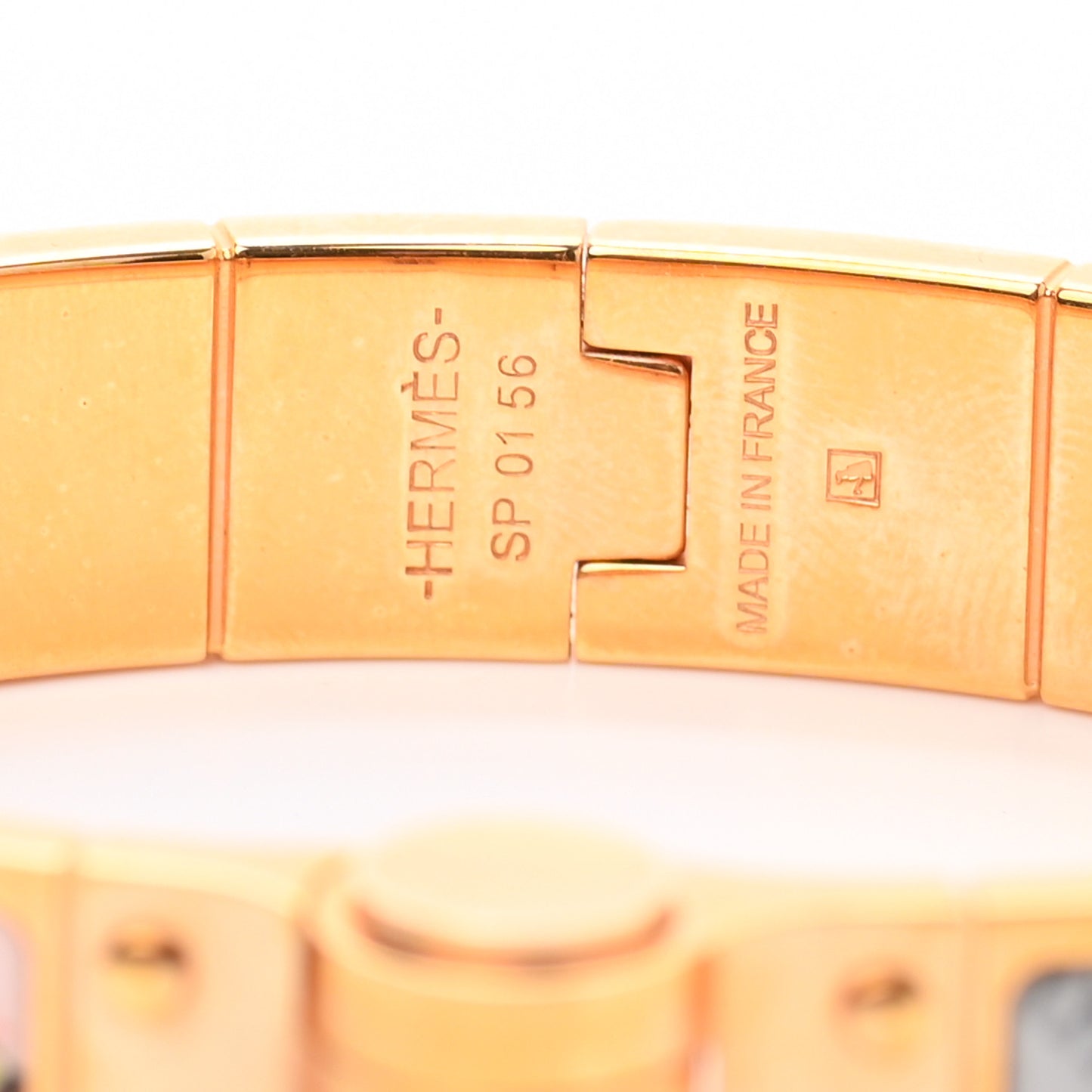 Enamel Printed Narrow Bolduc Au Carre Hinged Bracelet M Romantique