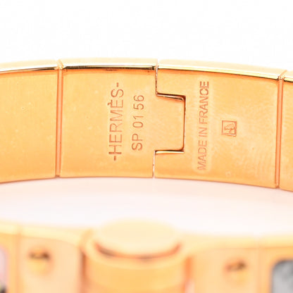 Hermes Enamel Printed Narrow Bolduc Au Carre Hinged Bracelet M Romantique 4 of 4