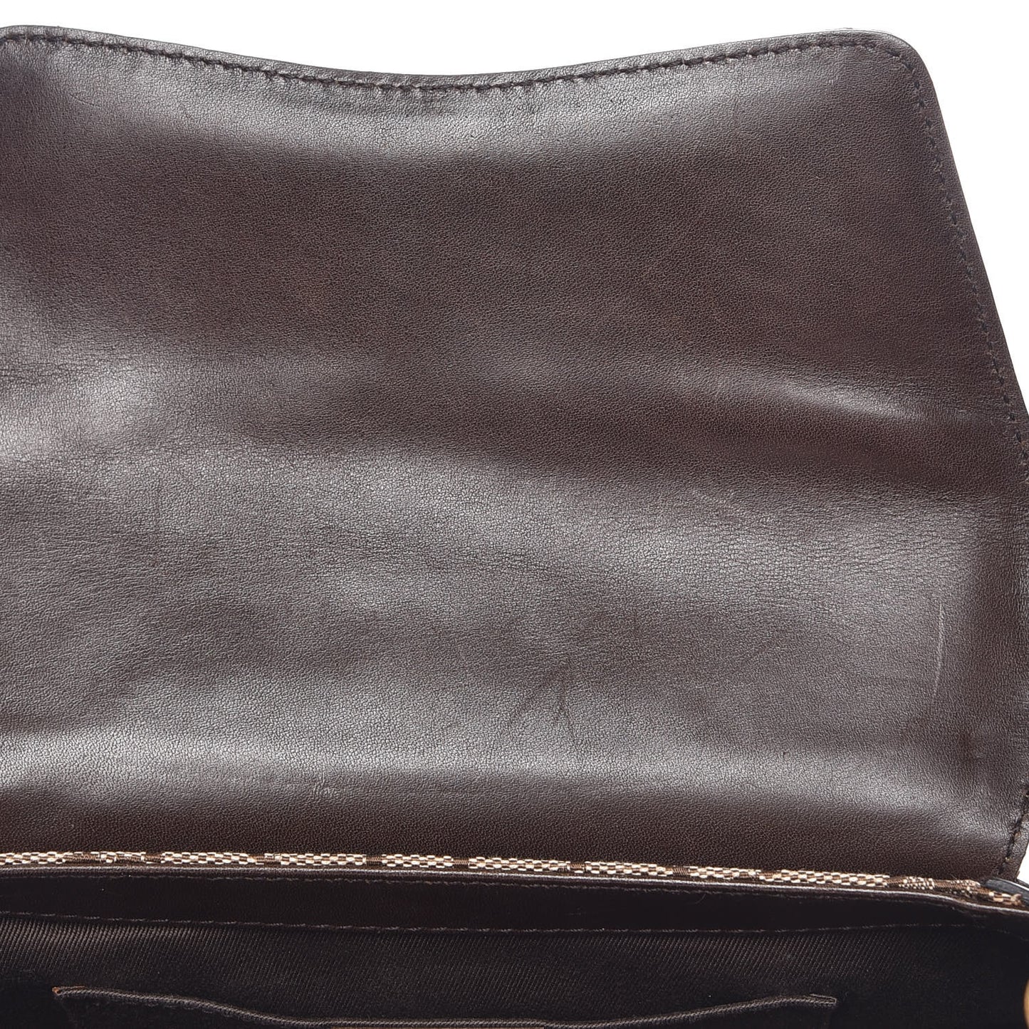 Monogram Studded Horsebit Clutch Dark Brown