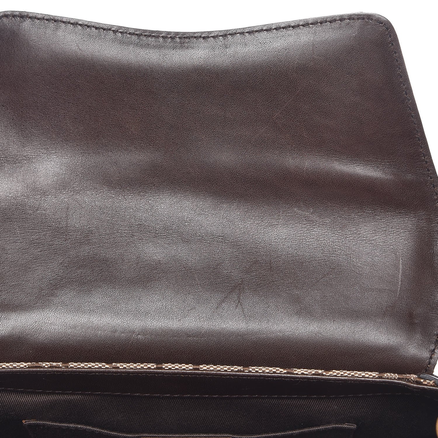 Gucci Monogram Studded Horsebit Clutch Dark Brown 8 of 10
