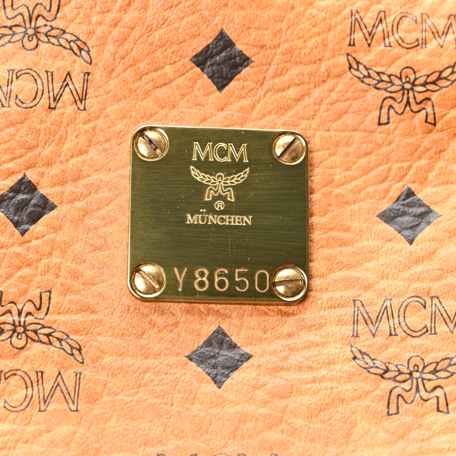 MCM Visetos Essential Boston Bag Cognac 6 of 9