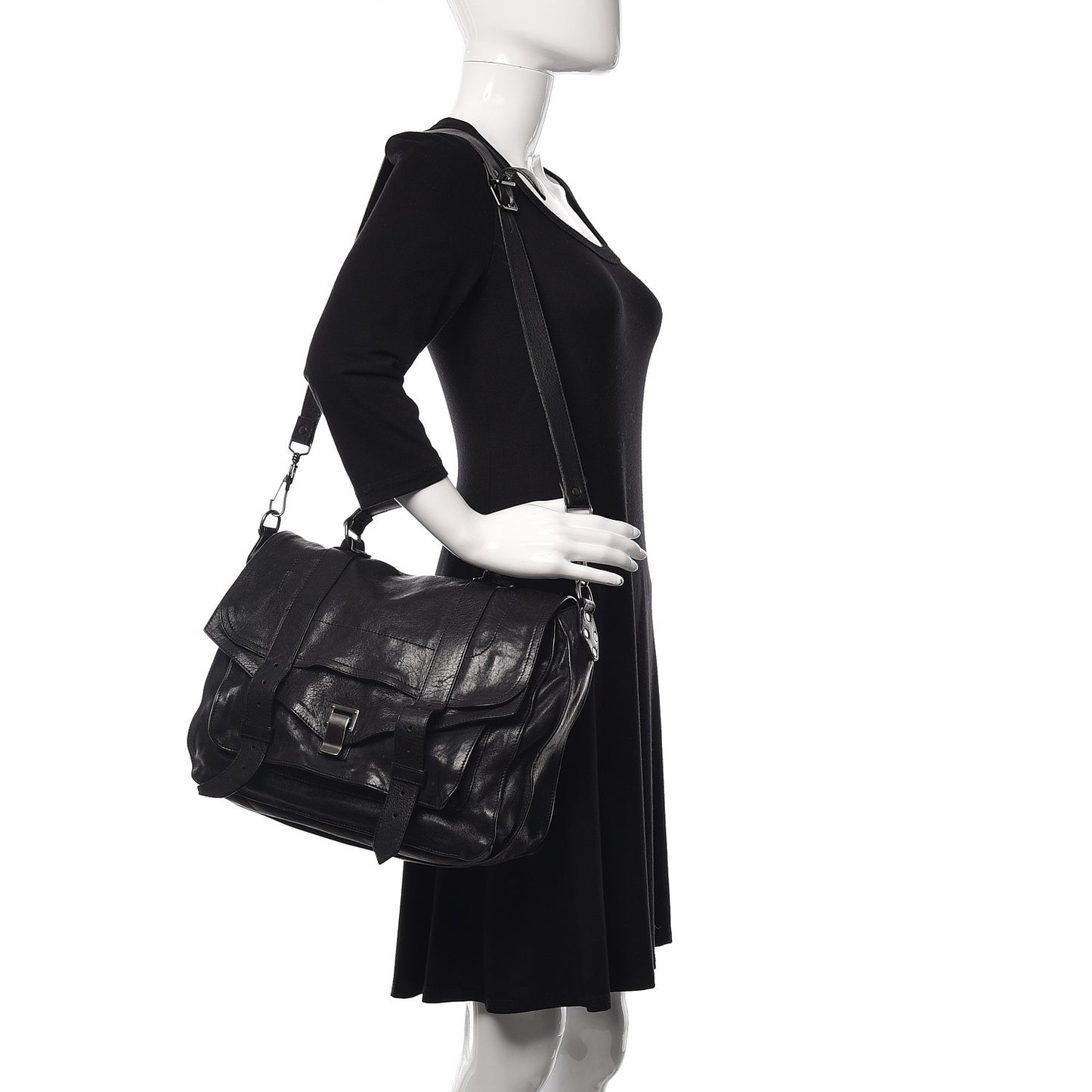 Lambskin PS1 Large Satchel Black