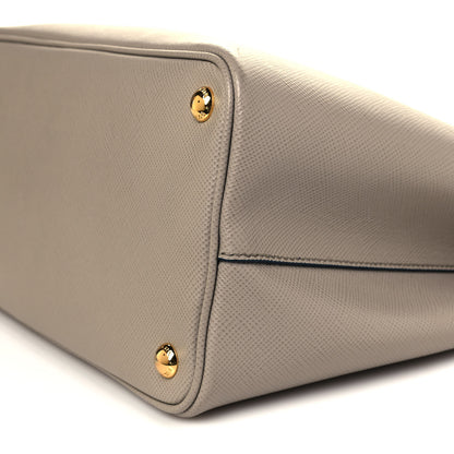 Prada Saffiano Cuir Medium Double Bag Pomice Bluette 19 of 21