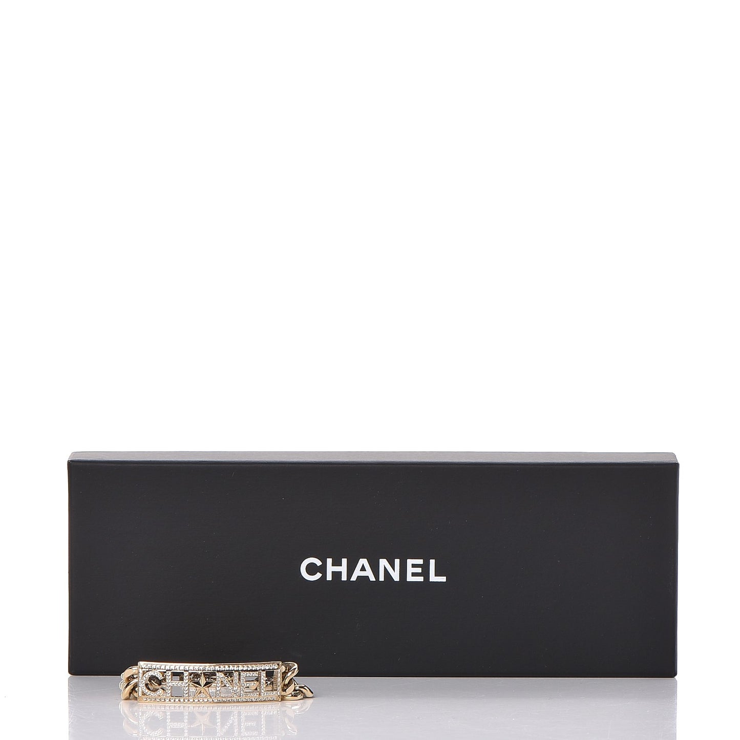 Crystal Chain Logo Bracelet Gold