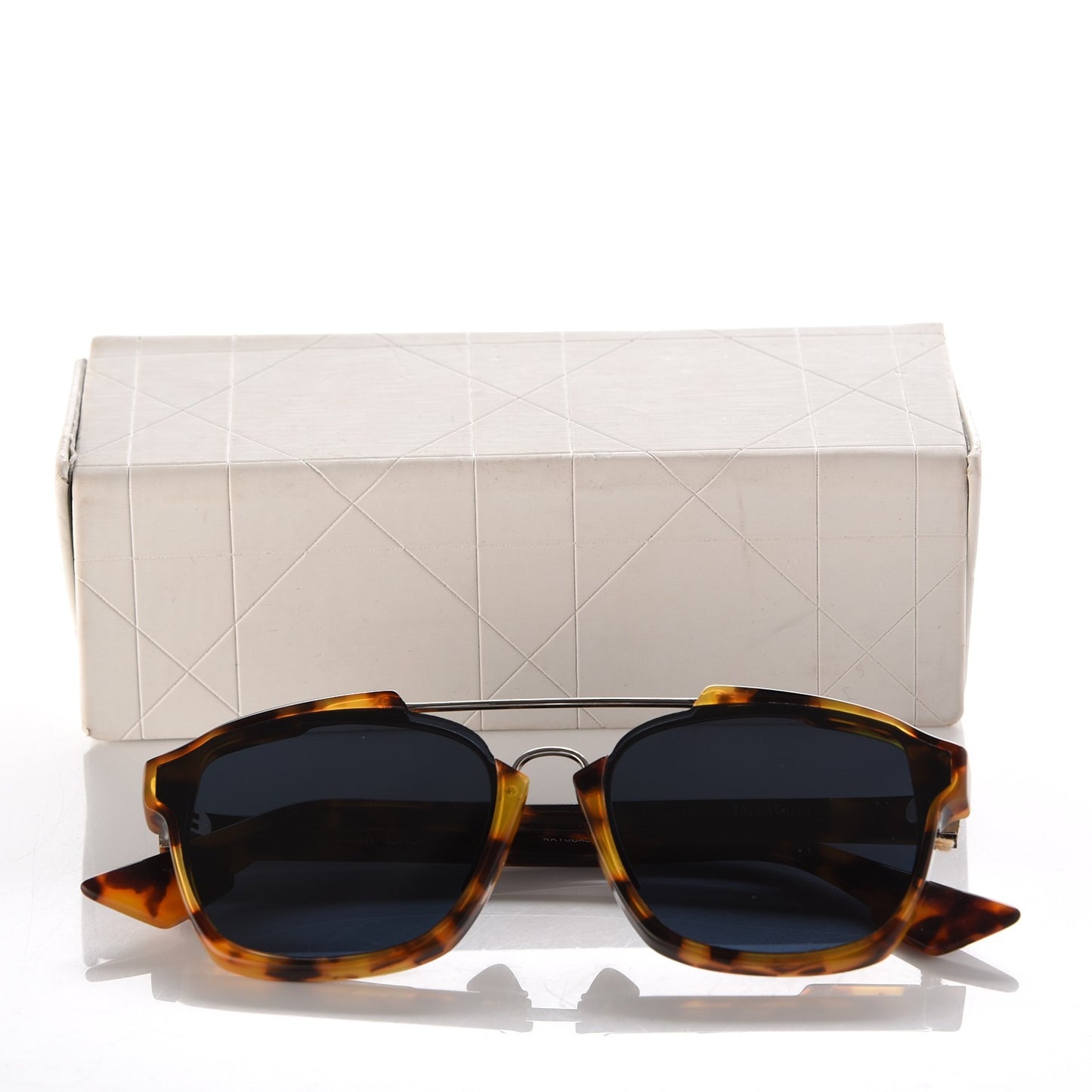 Abstract Square Mirrored Sunglasses Spotted Havana