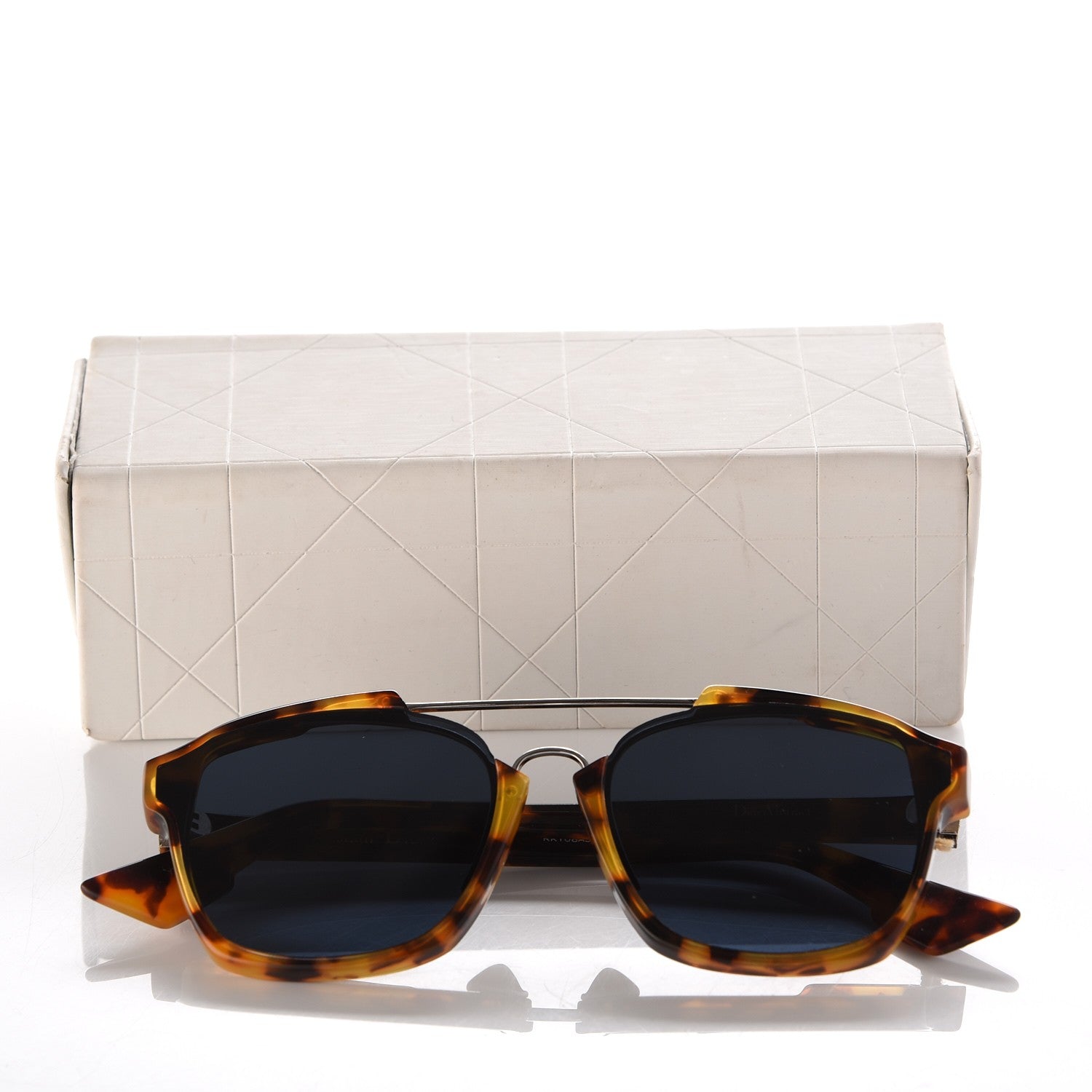 Christian Dior Abstract Square Mirrored Sunglasses Spotted Havana 7 of 7