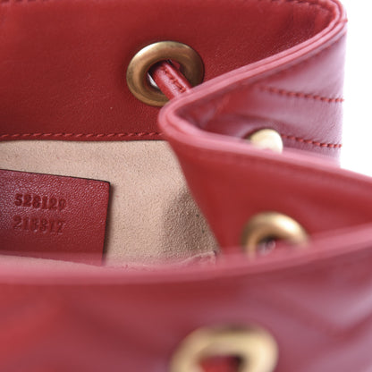 Gucci Calfskin Matelasse GG Marmont Flap Backpack Hibiscus Red 8 of 9