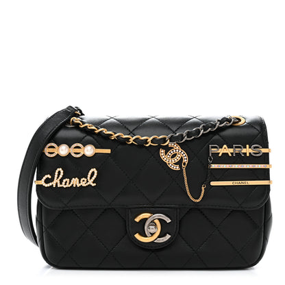 Chanel Lambskin Quilted Small Coco Clips Single Flap Black 1 of 10