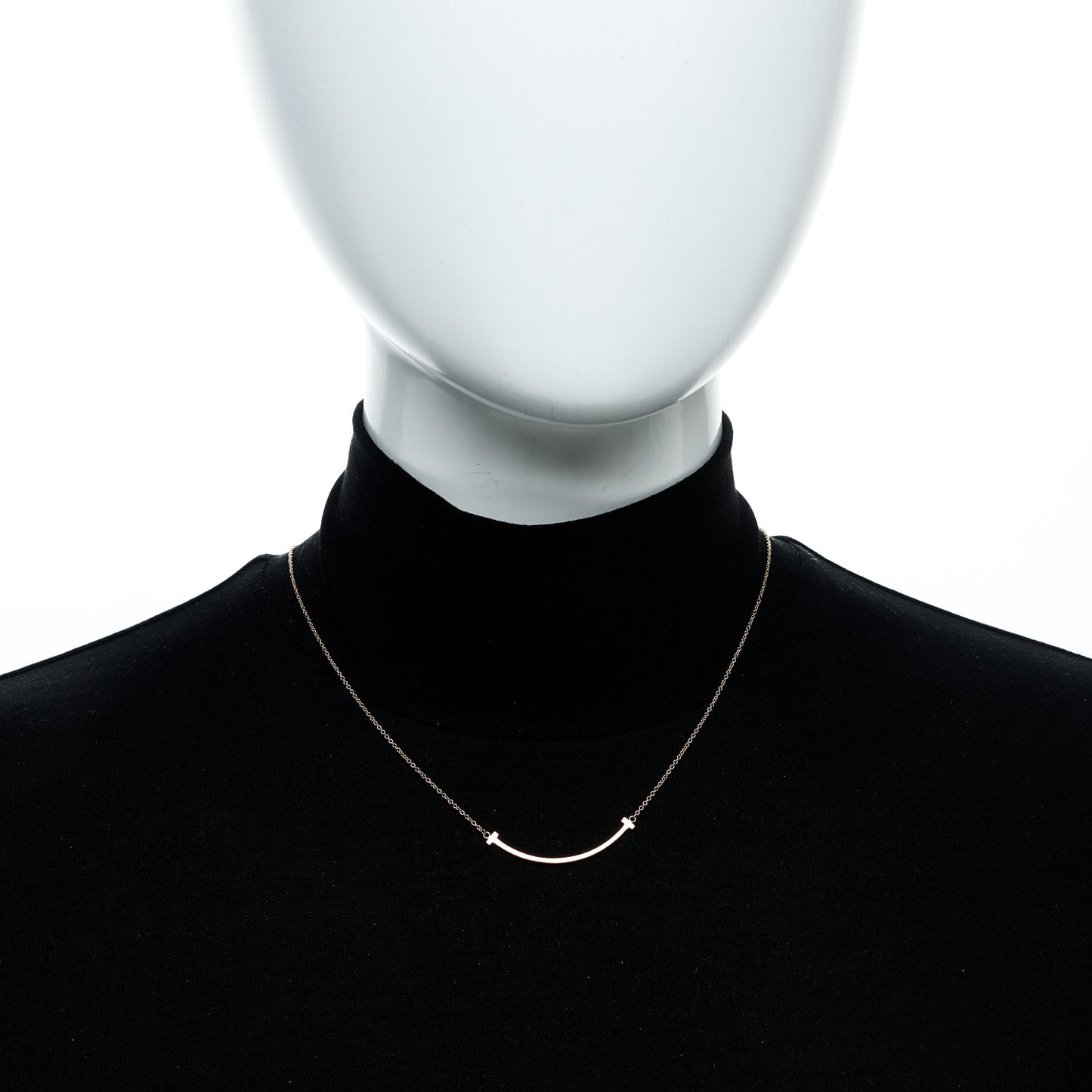 18K Rose Gold Small T Smile Pendant Necklace
