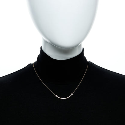 Tiffany 18K Rose Gold Small T Smile Pendant Necklace 2 of 5